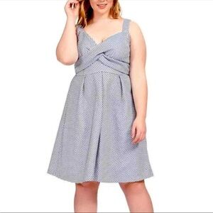 Shabby Chic Eloquii Dress with Blue and White Pattern